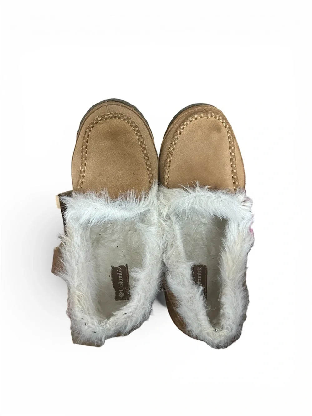 Columbia Women’s Tan Faux-Fur Lined Slip-On Moccasins